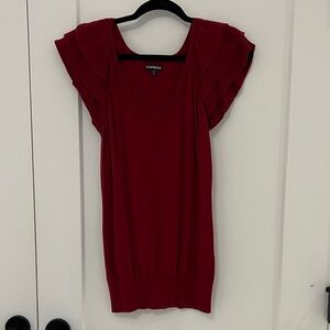 Express Women's Scarlet Flutter Sleeve Blouse